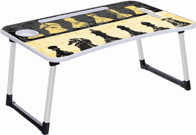 FurniGully Multipurpose laptop table_001 Wood Portable Laptop Table(Finish Color - Digital Printed Yellow, Pre Assembled)