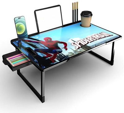 MAKD MULTIPURPOSE US BINDING WOODEN STUDY TABLE Wood Portable Laptop Table(Finish Color - US COTTED SPIDERMAN, Pre Assembled)