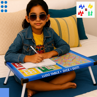 Zappfresh Wood Portable Laptop Table(Finish Color - Blue, Pre Assembled)