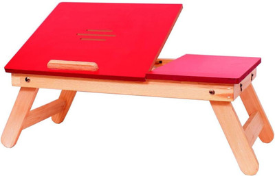 FLANKER Foldable, Multipurpose Wood Portable Laptop Table(Finish Color - Red, Pre Assembled)