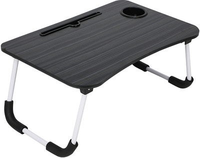 The Haridham Enterprise Multi-Purpose Laptop Desk for Study and Reading with Fold able Non-Slip Legs Wood Portable Laptop Table(Finish Color - BLACKLINE, Pre Assembled)