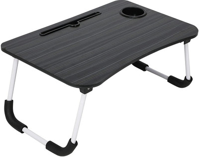 RPVENTERPRISE Desk for Study Foldable Non-Slip Legs Reading Tray, Lapdesk Table Wood Portable Laptop Table(Finish Color - NEW BLACK, Pre Assembled)