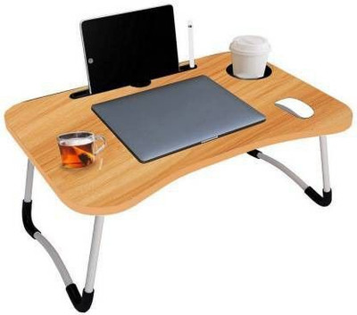 MAYKO & BAYKO Metal Portable Laptop Table(Finish Color - Wooden Brown, Pre Assembled)