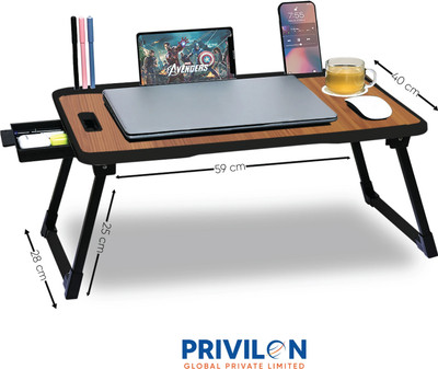 MITHILA Foldable Multipurpose Wood Portable Laptop Table(Finish Color - WOODEN, Pre Assembled)