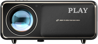 PLAY Gold 3D Projector with Native Full Hd, Android 9, 5G WiFi & Bluetooth Speakers (10000 lm / Wireless / Remote Controller) Portable Projector(Black/White)