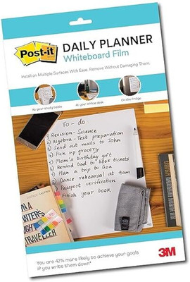 Post-It A4 Size Dry Erase Surface Sheets 2 Sheets Regular, 1 Colors(Set Of 2, White)