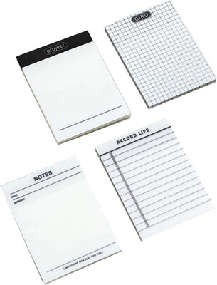R H lifestyle Translucent Waterproof Sticky Notes Aesthetic Clear Self-Sticky 50 Sheets REGULAR, 1 Colors(Set Of 4, White)