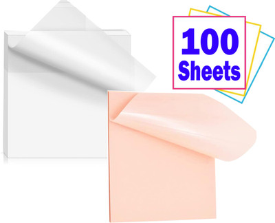 OFIXO Multicolor 100 Sheets Transparent Self Stick Note, 2 Colors(Multicolor)