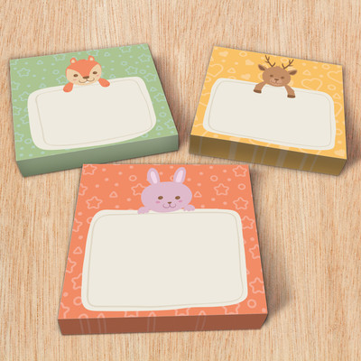 Niki Enterprises Cute Memo Pad 04 ( Set of 3 Pads ) Writing Pads 100 Sheets Regular, 3 Colors(Multicolor)