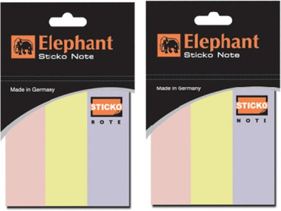 DHA SAIMWALLA LTD Elephant Pastel Sticky Note Marker STD 1X3, 3 Colors Mini Text Highlighter 250 Sheets Regular, 3 Colors(Milticolour MADE IN GERMANY)