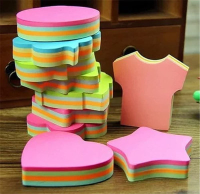 Peeplvalue Shape Sticky Notes 500 Sheets in 5 different shapes, 5 Colors(Set Of 1, Multicolor)