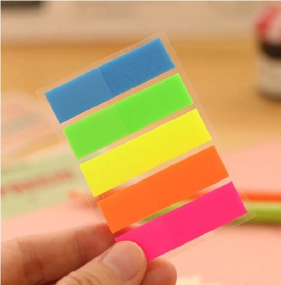 Bruzone Neon Colour Paper Flags 100 Sheets Regular, 5 Colors(Multicolor)