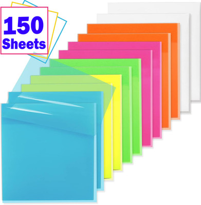 ZIARO Multicolor 50 Sheets Transparent Self Stick Note, 3 Colors(Set Of 3, Multicolor)