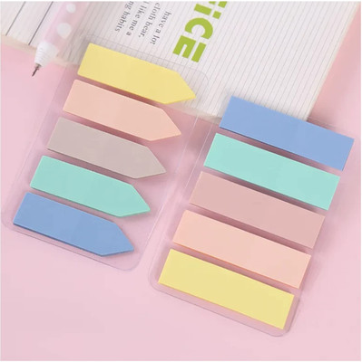 KRAFTMASTERS Multi-Colour Sticky Notes Different Sizes Memo Pads Colours Pack of 1 Set of 12 5 Sheets Sticky Notes, 5 Colors(Set Of 200, Multicolor)