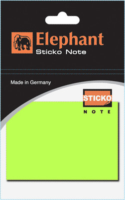 dha saimwalla Elephant Sticky Note STD 75x75 100 Sheets Regular, 1 Colors(Set Of 2, Neon Green)