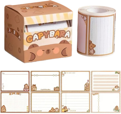R H lifestyle Cute Sticky Notes Pull Out Sticky Notes Set Self Adhesive Memo Pad Sticker Roll 256 Sheets Regular, 1 Colors(Set Of 1, Brown)