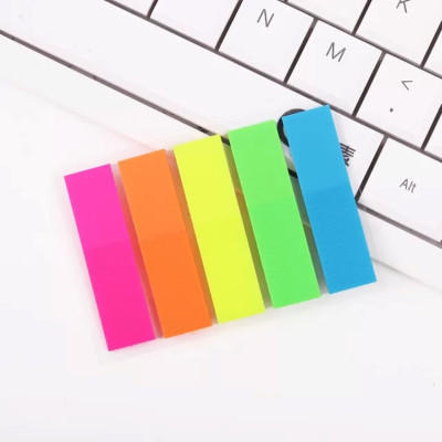 ShreejiSupplies Rectangle Shape Fluorescent Self Sticky Notes 100 Sheets Regular, 5 Colors(Set Of 1, Multicolor)