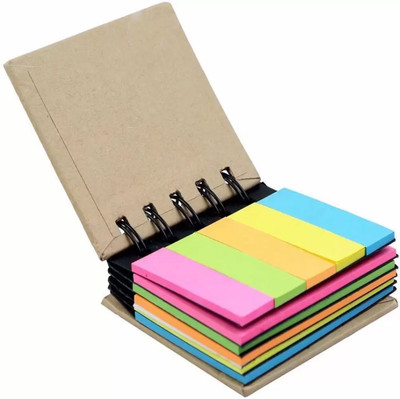 DALUCI Pocket-size Spiral Sticky Note Pad/Memo Pads 25 Sheets Regular, 5 Colors(Set Of 1, 5)