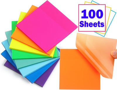 ZIARO Multicolor 50 Sheets Transparent Self Stick Note, 2 Colors(Set Of 2, Multicolor)