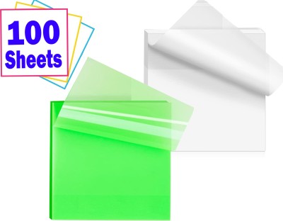 OFIXO Multicolor 100 Sheets Transparent Self Stick Note, 2 Colors(Multicolor)