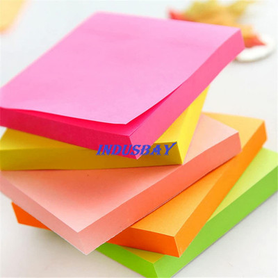 IndusBay Fluorescent paper Self Adhesive Memo pad sticky Notes 400 Sheets Regular, 5 Colors(Set Of 5, Multicolor)