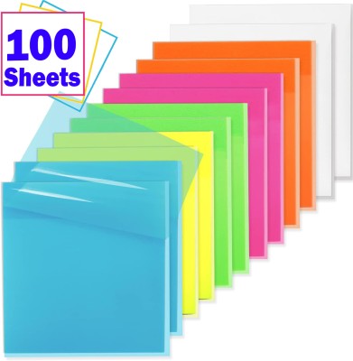 ZIARO Multicolor 50 Sheets Transparent Self Stick Note, 2 Colors(Set Of 2, Multicolor)