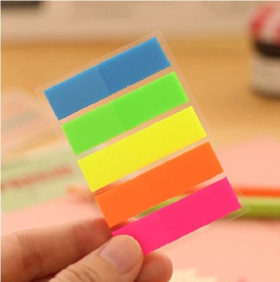 IndusBay Neon Colour Paper Flags Important not Down 100 Sheets Regular, 5 Colors(Set Of 1, Multicolor)