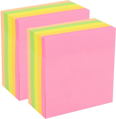 FRKB Pack of 2pc Sticky Notes 3 x 3 Inch Pads, 500 Sheets Each 500 Sheets 3 x3 inch, 5 Colors(Set Of 2, Multicolor)