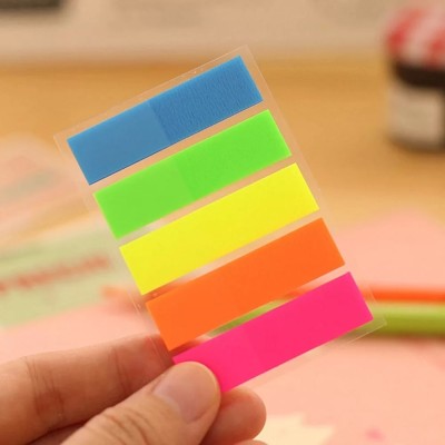 Dream Bag Neon Colour Paper Flags 100 Sheets Regular, 5 Colors(Set Of 1, Multicolor)