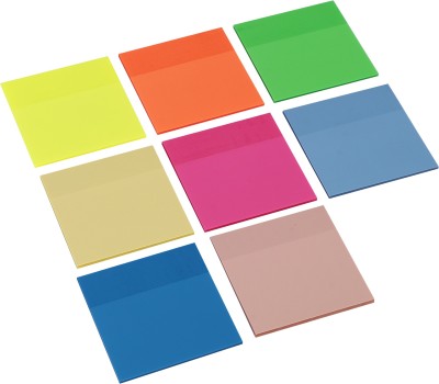 FRKB 400 Sheets 8 Pads Transparent Sticky Notes 3 x 3 inch Colorful Clear Stick Notes 50 Sheets Waterproof, 8 Colors(Multicolor)