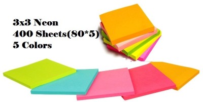 AirSoft Multicolored post it notes that are sticky 400 Sheets 3x3 Neon,(80*5) 400 Sheets Self Adhesive Regular Post It, 5 Colors(Set Of 1, Multicolor)