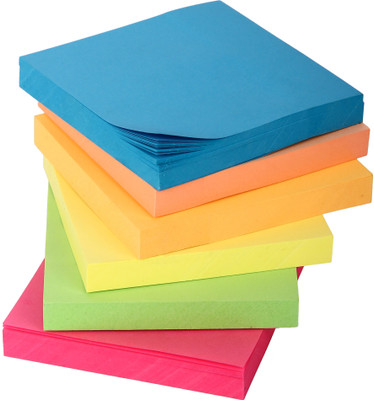 SAYA Sticky Notes - 500 Sheets (100 x 5 Pads) Page Marker Bookmarks Sticks Securely 100 Sheets Super Sticky Notes, 5 Colors(Multicolor)