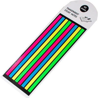R H lifestyle Transparent Long Strips Sticky Index Multicolor 160 Sheets (Pack of 1) OS4740 160 Sheets Regular, 4 Colors(Multicolor)