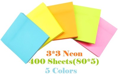 AirSoft Sticky Notes 400 Sheets Cube (5 Colors x 80 Sheets Each) Self Adhesive Reminders 400 Sheets Self Adhesive Regular Post It, 5 Colors(Set Of 1, Multicolor)