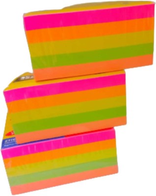 Bee Fly Beautiful fresh Self-Adhesive sticky note pad in multicolor 80 Sheets Regular, 5 Colors(Set Of 1, Pink, Green, Yellow, Orange, Light Green)