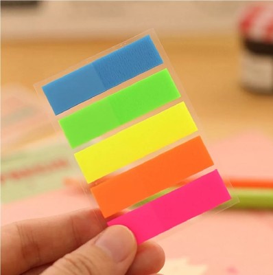 KIDLAND Neon Colour Paper Flags Important not Down 100 Sheets Regular, 5 Colors(Set Of 1, Multicolor)