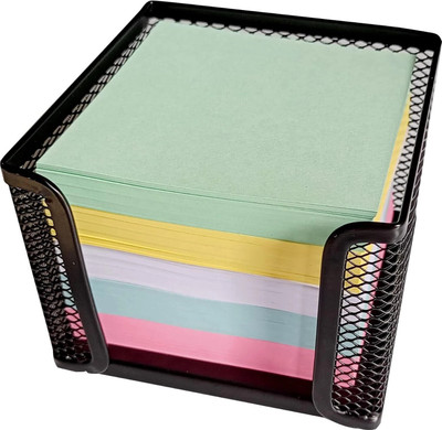 IMPRINT Memo Pad Cube 625 Pages Loose Sheets 75 GSM Paper Mix Colour With Iron MeshStand 625 Sheets REGULAR, 5 Colors(Set Of 1, Multicolor)