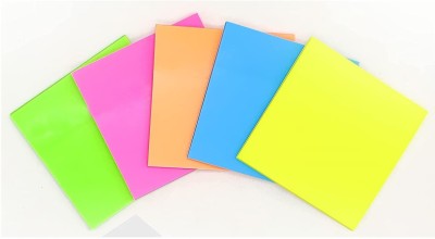 R H lifestyle 250pcs Multicolor Transparent StickyNotes 3 x 3 inch ( 50 pcs per Color) OS4542 50 Sheets regular, 1 Colors(Set Of 5, yellow pink blue orange green)