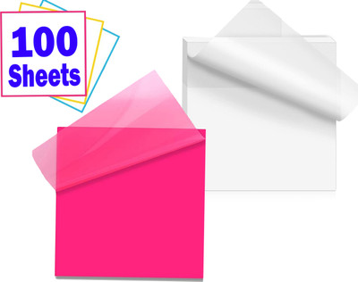 ZIARO Multicolor 50 Sheets Transparent Self Stick Note, 2 Colors(Set Of 2, Multicolor)