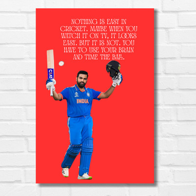 Rohit Sharma Posters 12x18 Inch Wall Art for Desk Home Office wall decoration home bedroom living room hall Gift Wall Paintings Stickers wallpaper Hostel Boys Girls. Paper Print(18 inch X 12 inch, Solid Rolled Packaging)