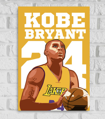 Kobe Bryant Pop Art Poster For Room Office Hostel Hotel Restaurant Hall Kitchen, Matte Paper 300 GSM Multicolor Paper Print(18 inch X 12 inch, Rolled)