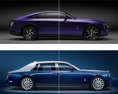 Luxury Car Split Posters (Set of 4) | Rolls Royce Wall Art | 2-Piece Panel Posters | 300 GSM Peel & Stick | Decor for Gaming Setup, Boys Room Fine Art Print(9 inch X 12 inch, Wall Poster (M))