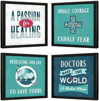 Chaka Chaundh - Doctor wall frames - Doctor wall poster - Hospital Medical wall decoration framed posters - PATHOLOGY LABS wall decoration posters - (11 X 11 Inches) set of 4 Paper Print(11 inch X 11 inch)