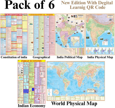 Upsc Map Notes Complete Set of UPSC Maps & Charts Pack of 6 for Competitive Exams ...