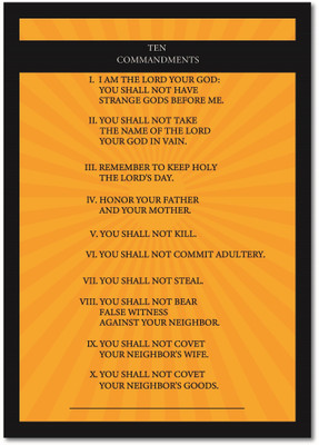 Ten Commandments I BIBLE I CATHOLIC I JESUS CHRIST Wall Poster A4 Fine Art Print(12 inch X 8 inch, Rolled)