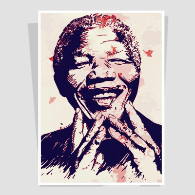Nelson Mandela-Madiba Digital Print Rolled Paper Poster Paper Print(18 inch X 12 inch)