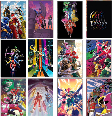 Power Rangers Poster Set of 12 | A4 350 GSM Glossy Wall Art | Mighty Morphin Superhero Prints for Kids, Fans & Gamers | Action Wall Decor 3D Poster(11.5 inch X 8.5 inch)