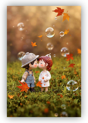 '' Garden Decorative Figurine with Couple Dolls '' with Double Sided Tape, Unframed, Home Decor | HD Poster Bed Room & Room Wall Decoration Poster 300 GSM Photographic Paper (12 inches X 18 inches, Rolled in Safety tube) Pack of 1 Photographic Paper(18 inch X 12 inch, Rolled)