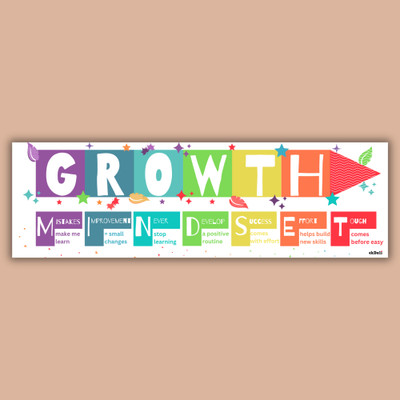 Believe, Learn, Grow: Kids’ Mindset Inspiration - large Banner - 13 x 36 inches, rolled banner suitable for kids room, nursery, classroom Paper Print(9 inch X 5 inch)