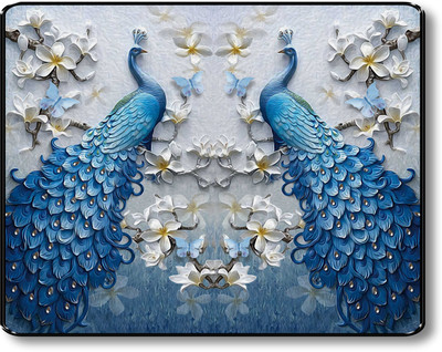 saf Peacock Digital Reprint 11 inch x 14 inch Painting(With Frame)